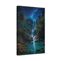 Side Mockup 4. Nature Waterfall Tropical Waterfall Night shown as stretched canvas wall art
