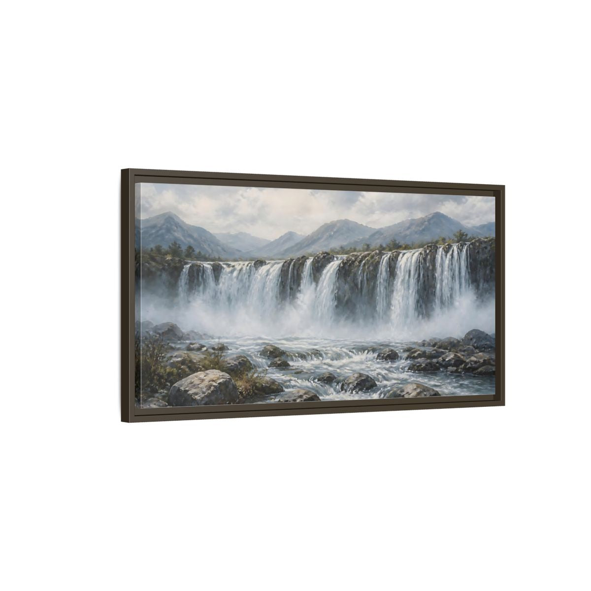 Main Mockup. Nature Waterfall Waterfall Landscape shown as stretched canvas wall art