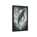 Side Mockup 6. Nature Whale Blue Whale Art shown as stretched canvas wall art