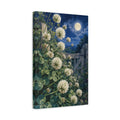 Side Mockup 4. Nature White Clover White Clover Night shown as stretched canvas wall art