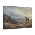 Side Mockup 4. Nature Wild Horse Wild Horse Landscape shown as stretched canvas wall art