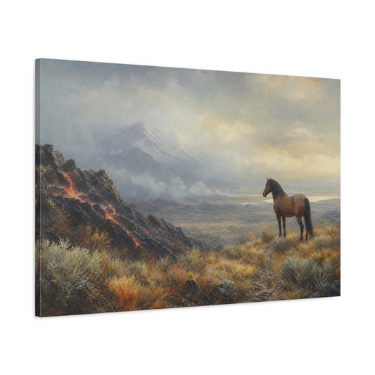 Main Mockup. Nature Wild Horse Wild Horse Landscape shown as stretched canvas wall art
