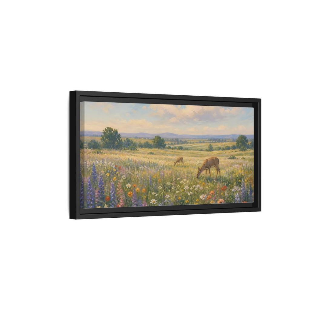 Side Mockup 8. Nature Wildflower Meadow Colorful Meadow shown as stretched canvas wall art