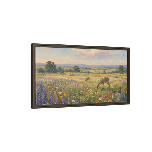 Main Mockup. Nature Wildflower Meadow Colorful Meadow shown as stretched canvas wall art