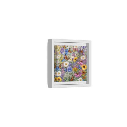 Side Mockup 22. Nature Wildflowers, Butterflies Vibrant Wildflowers shown as stretched canvas wall art