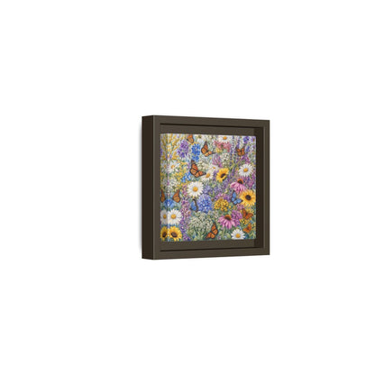 Side Mockup 23. Nature Wildflowers, Butterflies Vibrant Wildflowers shown as stretched canvas wall art
