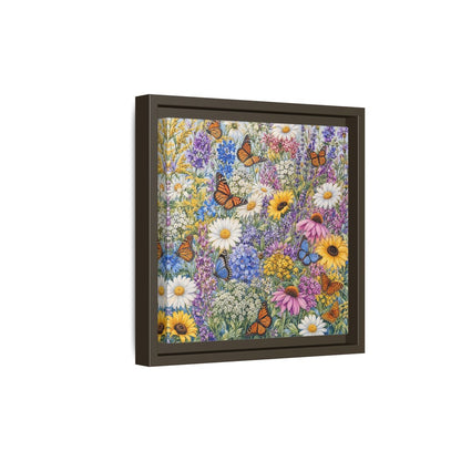 Side Mockup 20. Nature Wildflowers, Butterflies Vibrant Wildflowers shown as stretched canvas wall art