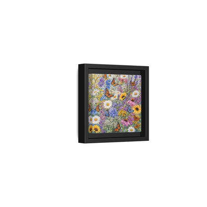 Side Mockup 24. Nature Wildflowers, Butterflies Vibrant Wildflowers shown as stretched canvas wall art