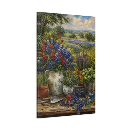Main Mockup. Nature Wildflowers Colorful Garden shown as stretched canvas wall art