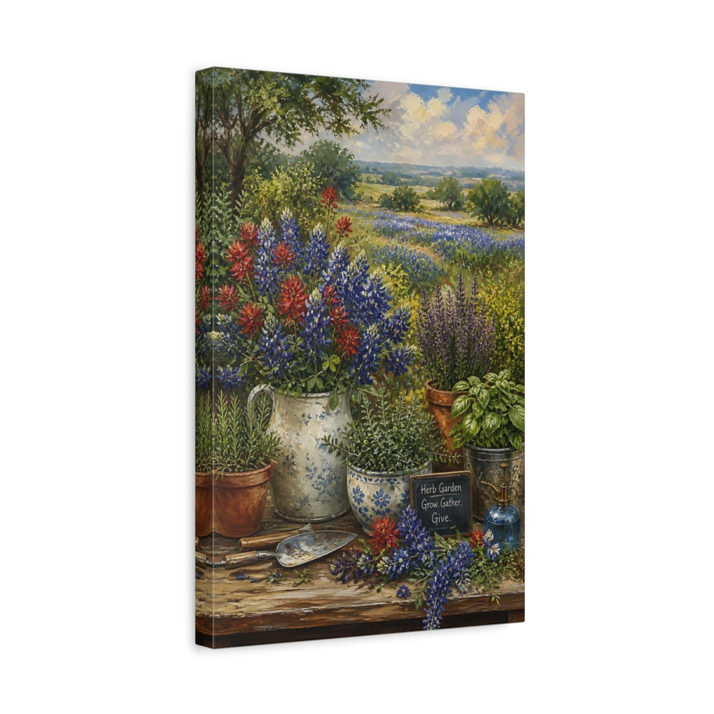 Side Mockup 4. Nature Wildflowers Colorful Garden shown as stretched canvas wall art