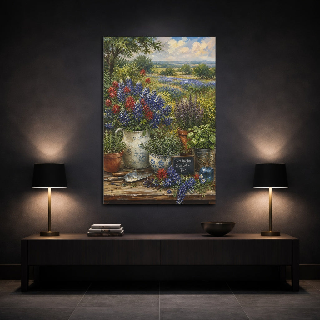 Mockup 3. Nature Wildflowers Colorful Garden shown as stretched canvas wall art