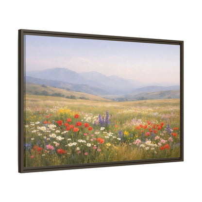 Main Mockup. Nature Wildflowers Colorful Meadow shown as stretched canvas wall art