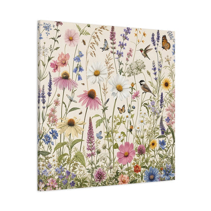 Main Mockup. Nature Wildflowers Spring Wildflowers shown as stretched canvas wall art