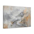 Side Mockup 4. Nature Winding Road Grey And Gold Abstract shown as stretched canvas wall art