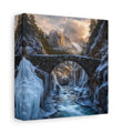 Side Mockup 2. Nature Winter Canyon Winter Landscape shown as stretched canvas wall art