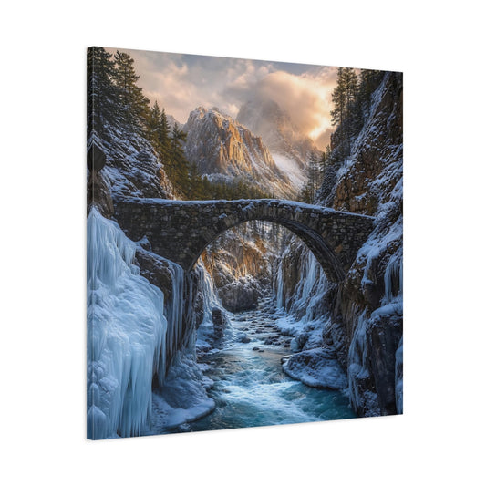Main Mockup. Nature Winter Canyon Winter Landscape shown as stretched canvas wall art