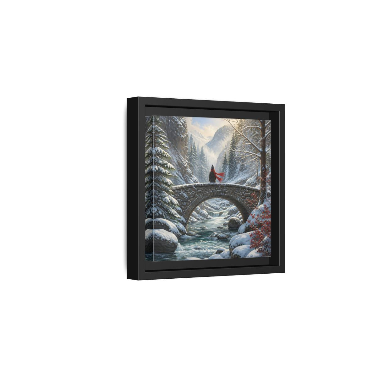 Side Mockup 3. Nature Winter Landscape Winter Landscape shown as stretched canvas wall art
