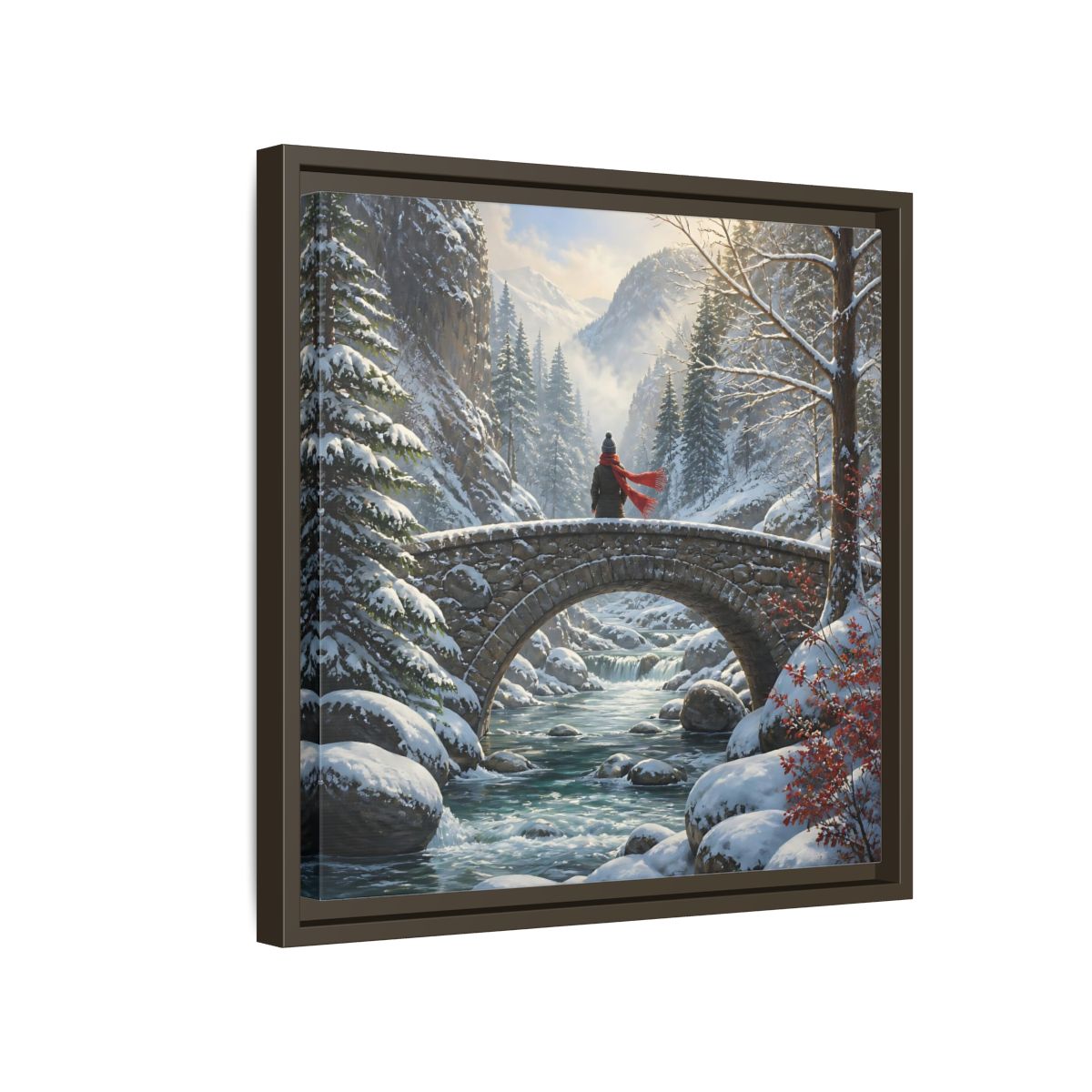 Side Mockup 14. Nature Winter Landscape Winter Landscape shown as stretched canvas wall art