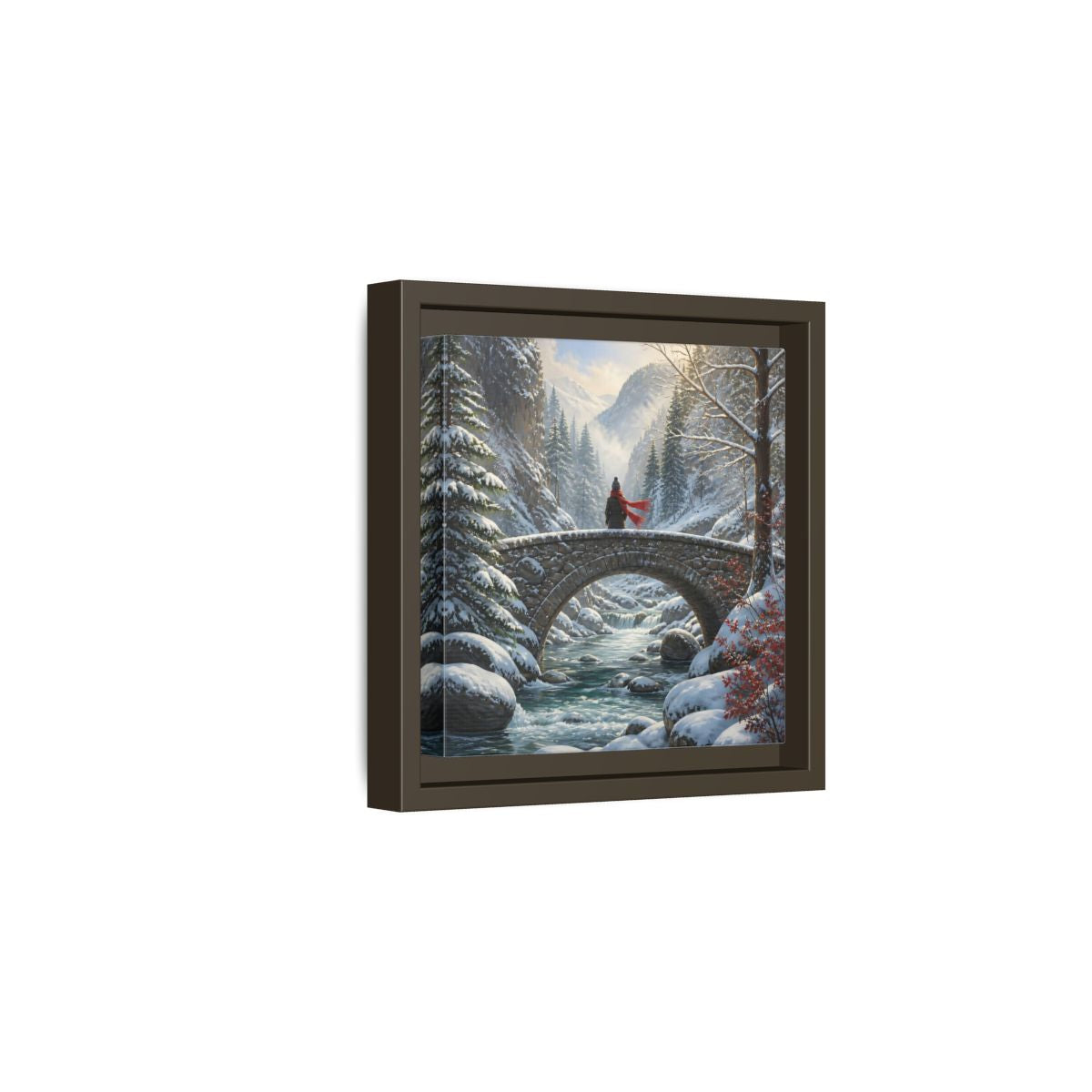 Side Mockup 2. Nature Winter Landscape Winter Landscape shown as stretched canvas wall art