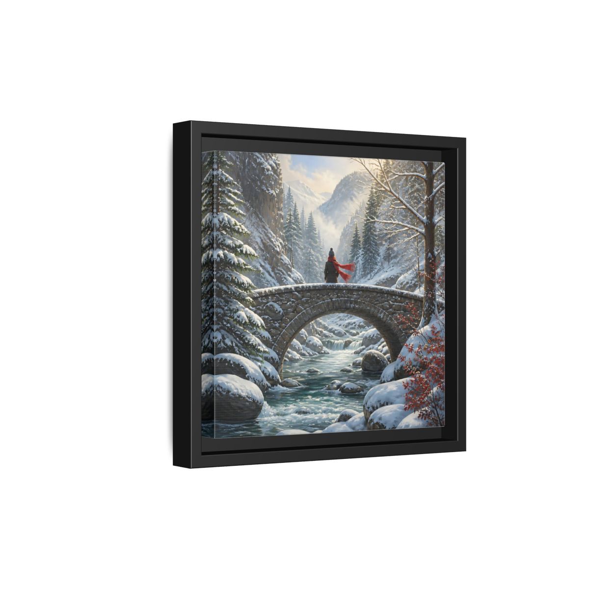 Side Mockup 21. Nature Winter Landscape Winter Landscape shown as stretched canvas wall art