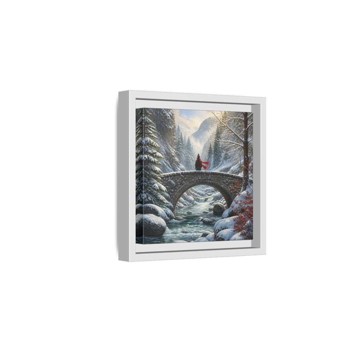 Side Mockup 1. Nature Winter Landscape Winter Landscape shown as stretched canvas wall art
