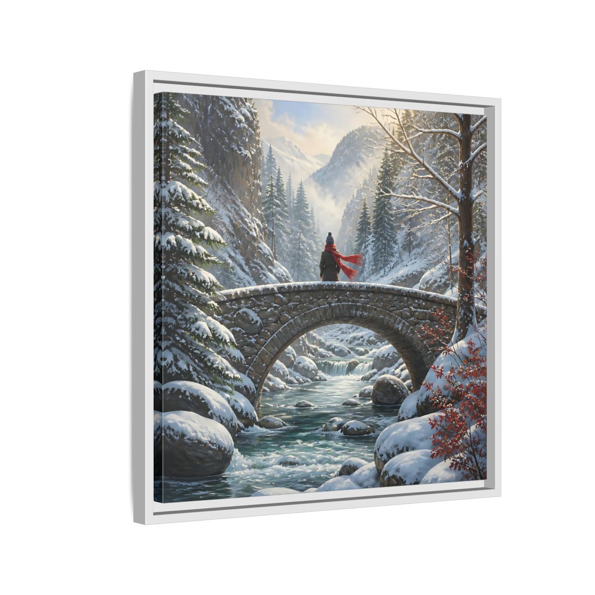 Side Mockup 10. Nature Winter Landscape Winter Landscape shown as stretched canvas wall art