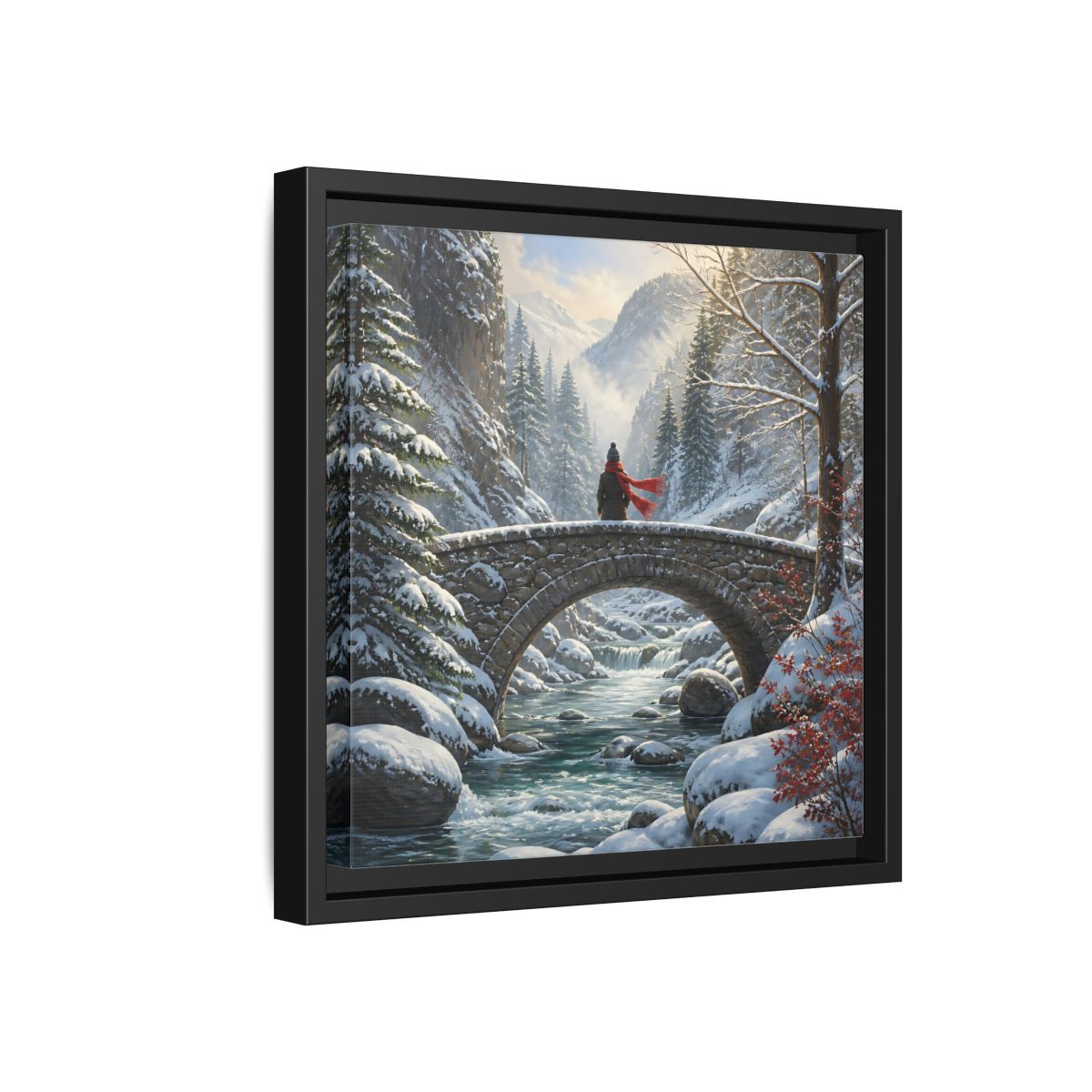 Side Mockup 18. Nature Winter Landscape Winter Landscape shown as stretched canvas wall art