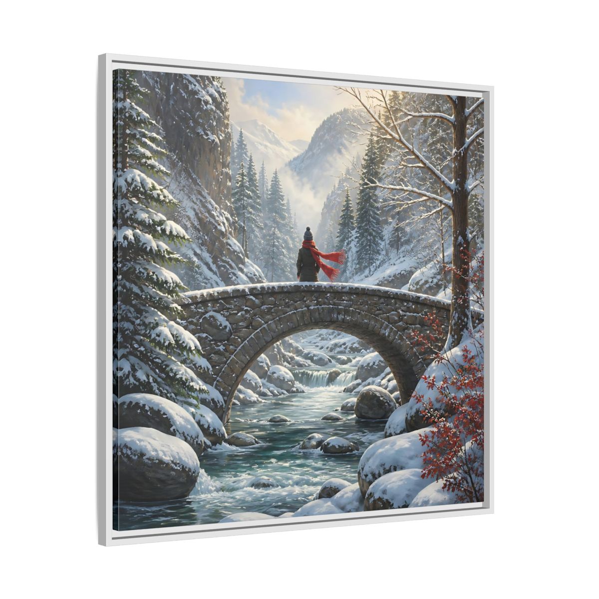 Side Mockup 25. Nature Winter Landscape Winter Landscape shown as stretched canvas wall art