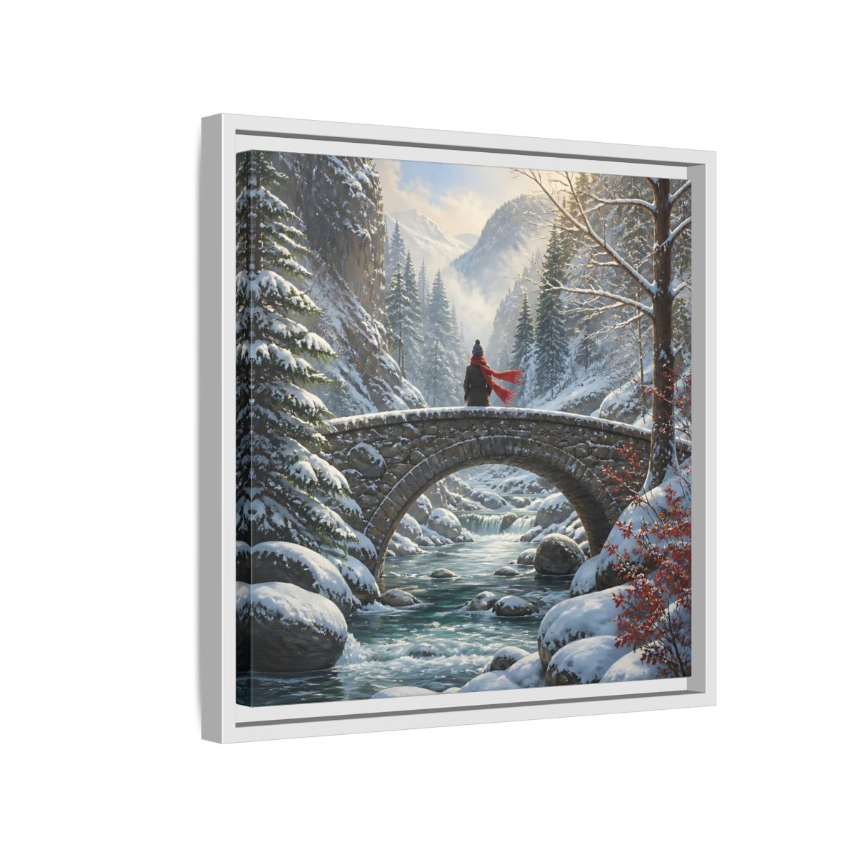 Side Mockup 13. Nature Winter Landscape Winter Landscape shown as stretched canvas wall art