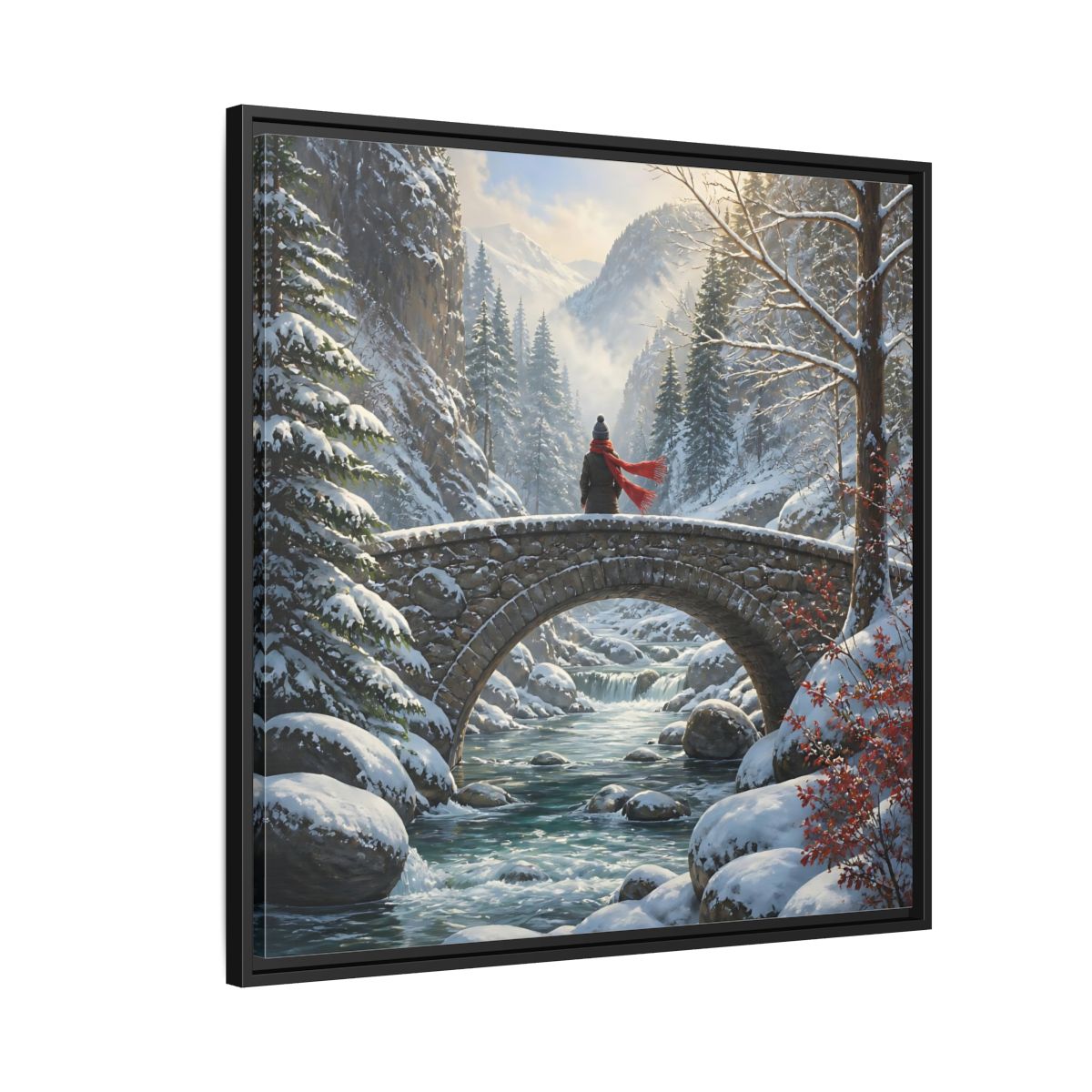 Side Mockup 9. Nature Winter Landscape Winter Landscape shown as stretched canvas wall art