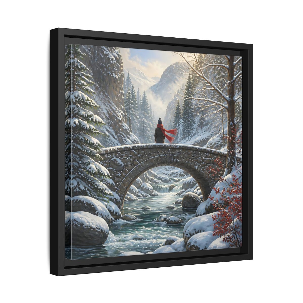 Side Mockup 32. Nature Winter Landscape Winter Landscape shown as stretched canvas wall art