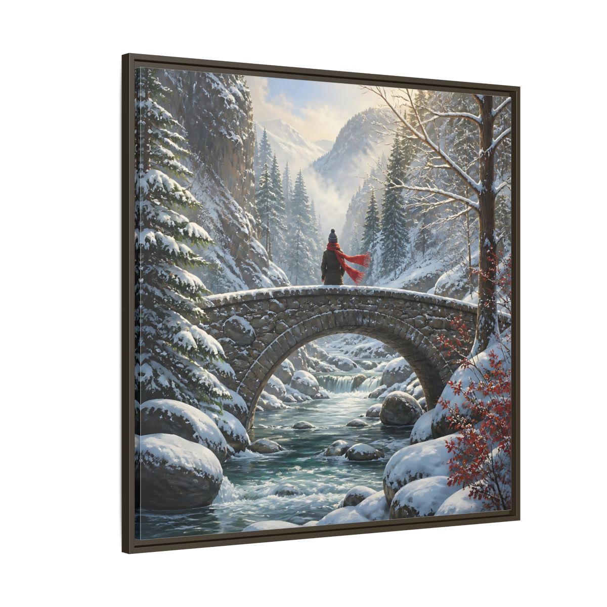 Side Mockup 5. Nature Winter Landscape Winter Landscape shown as stretched canvas wall art