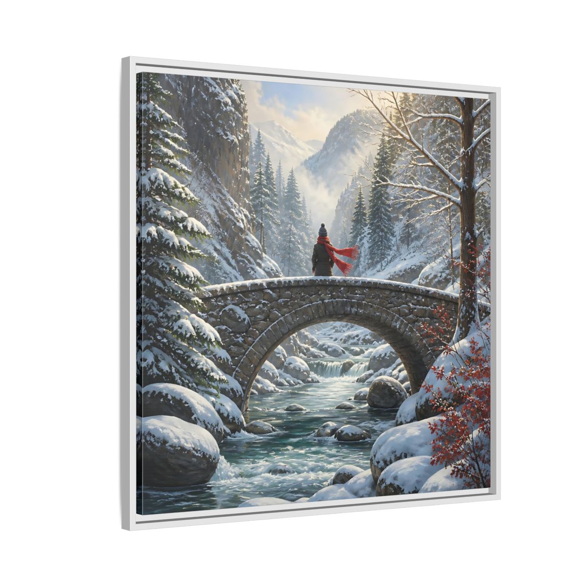 Side Mockup 7. Nature Winter Landscape Winter Landscape shown as stretched canvas wall art