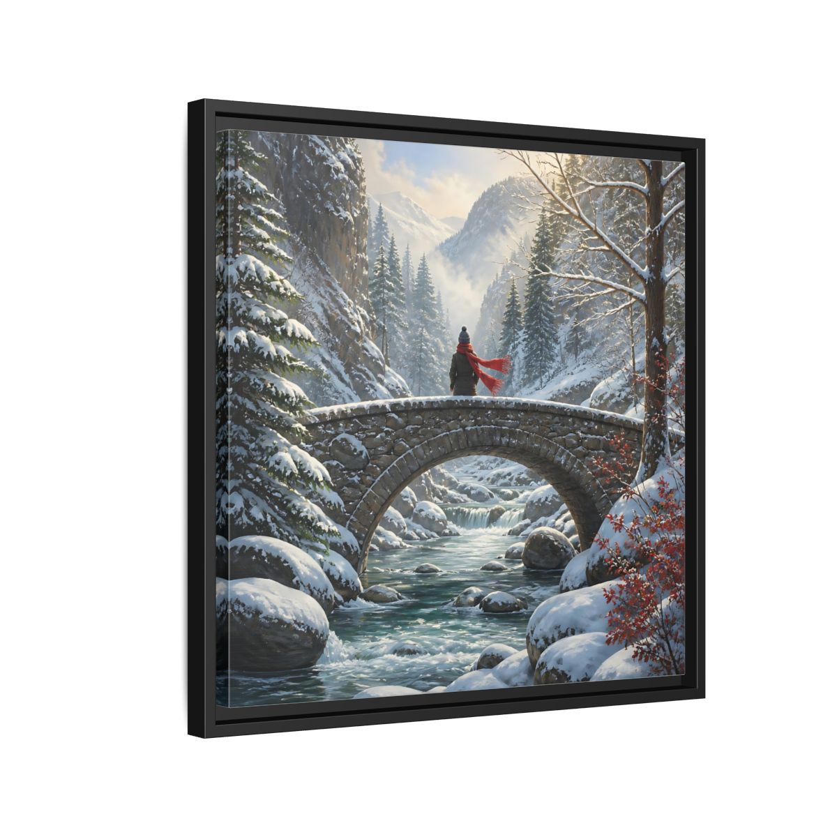 Side Mockup 12. Nature Winter Landscape Winter Landscape shown as stretched canvas wall art