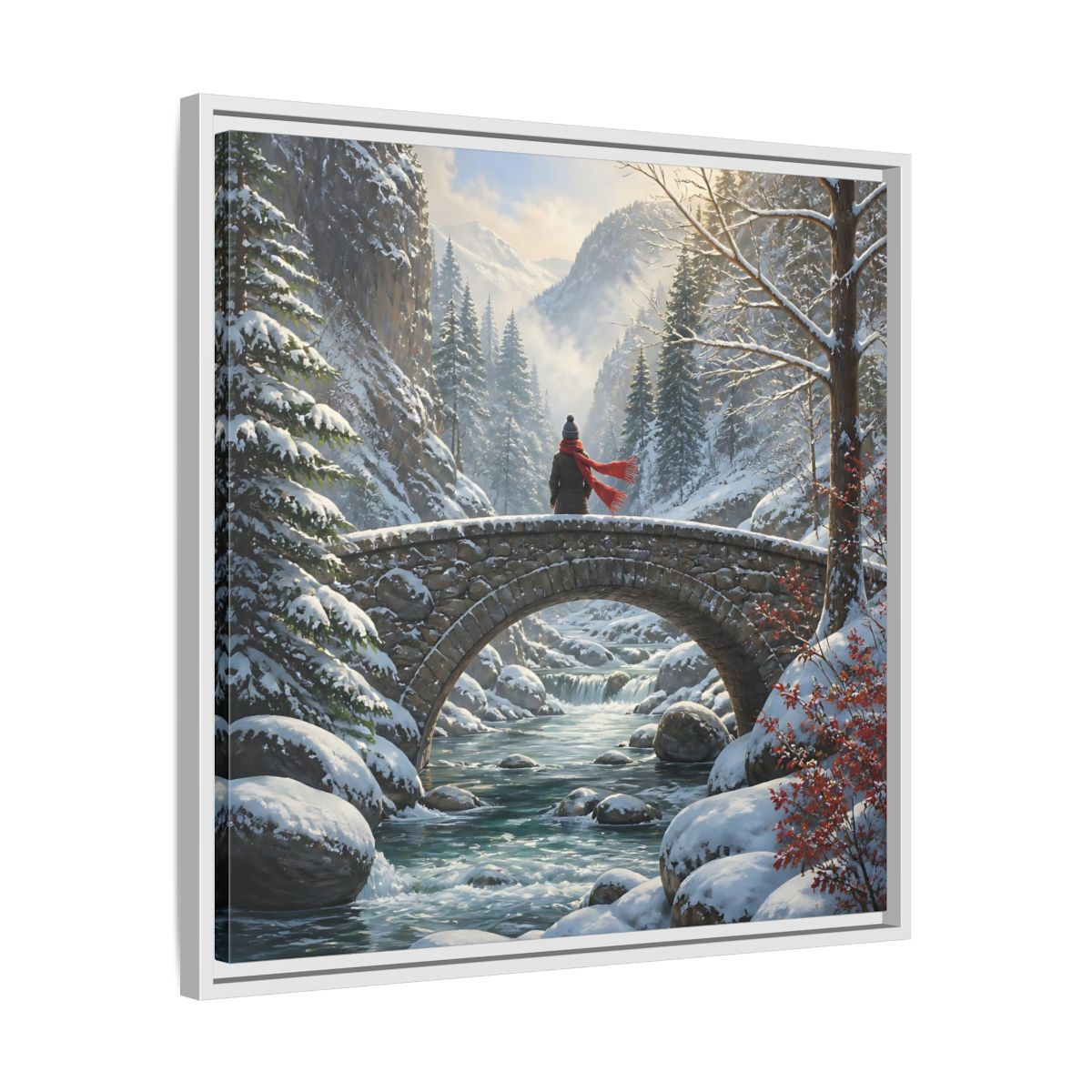 Side Mockup 26. Nature Winter Landscape Winter Landscape shown as stretched canvas wall art
