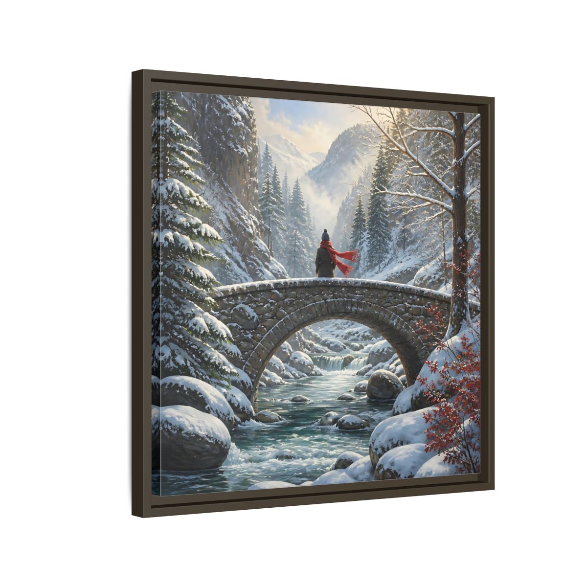Side Mockup 11. Nature Winter Landscape Winter Landscape shown as stretched canvas wall art