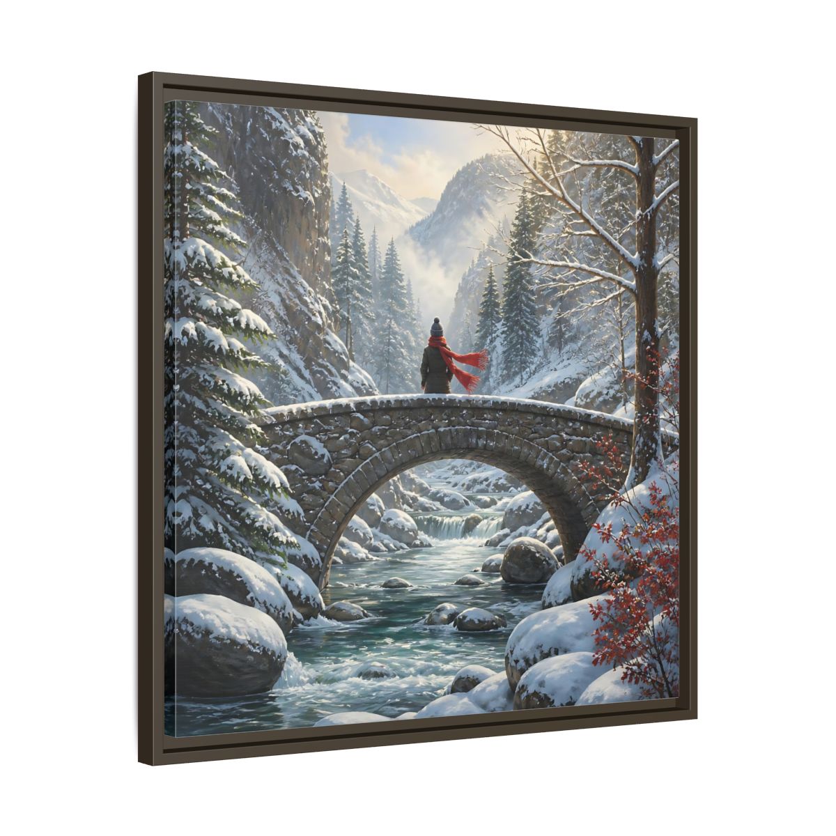 Side Mockup 27. Nature Winter Landscape Winter Landscape shown as stretched canvas wall art