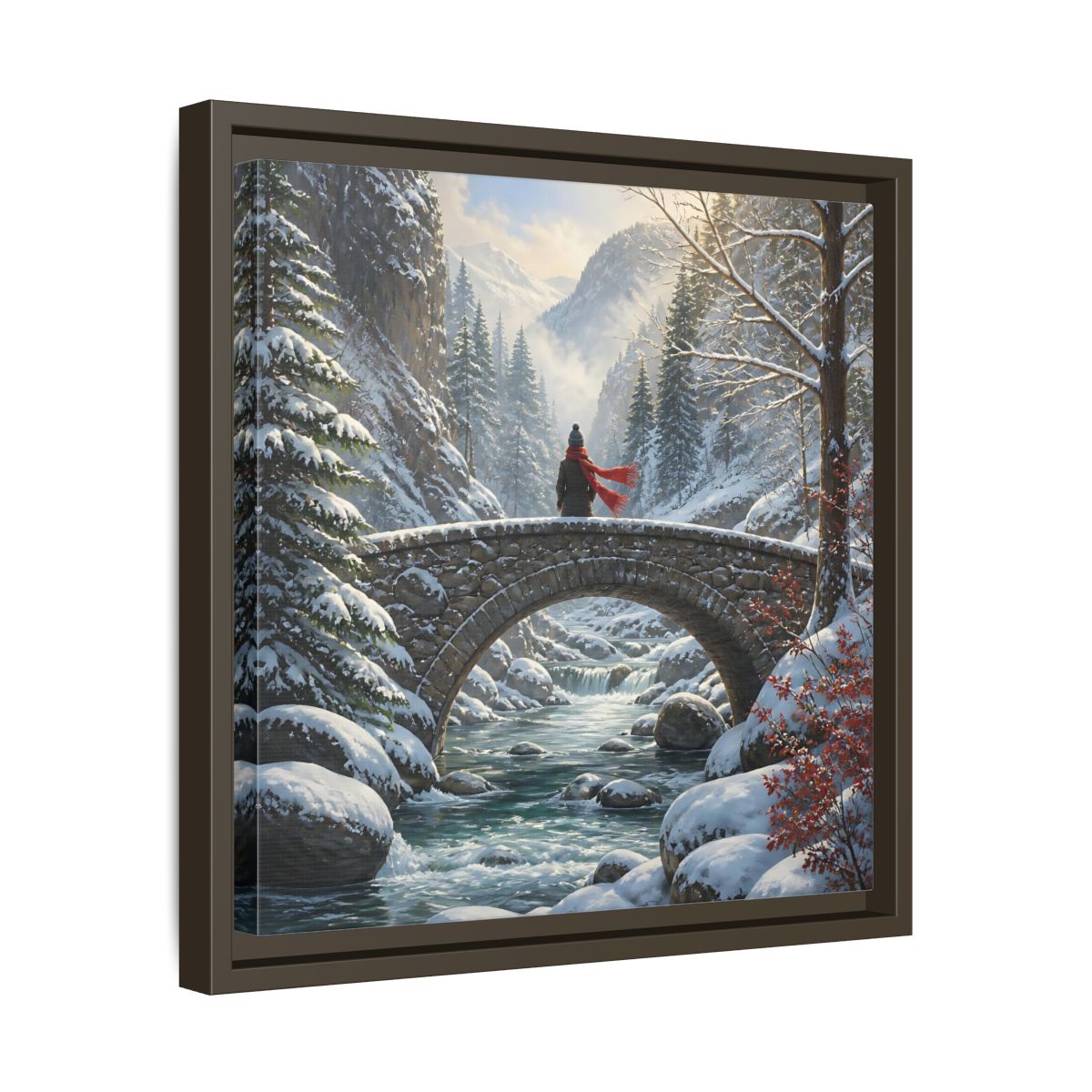 Side Mockup 29. Nature Winter Landscape Winter Landscape shown as stretched canvas wall art