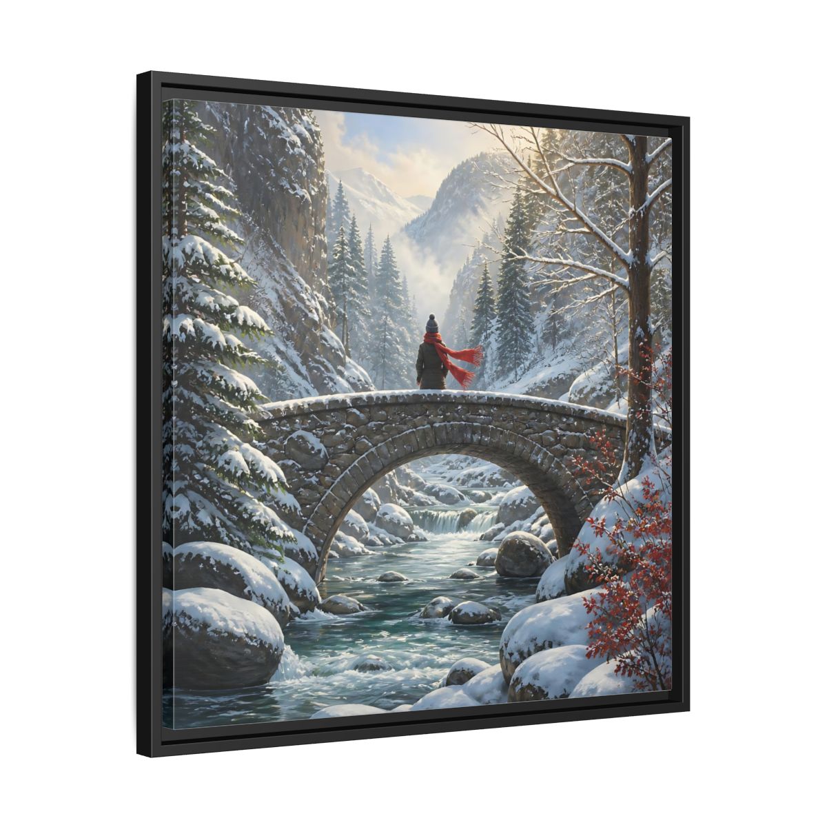 Side Mockup 31. Nature Winter Landscape Winter Landscape shown as stretched canvas wall art