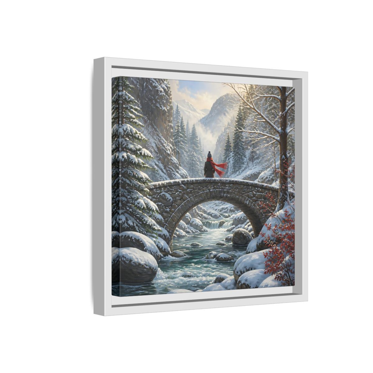 Side Mockup 16. Nature Winter Landscape Winter Landscape shown as stretched canvas wall art