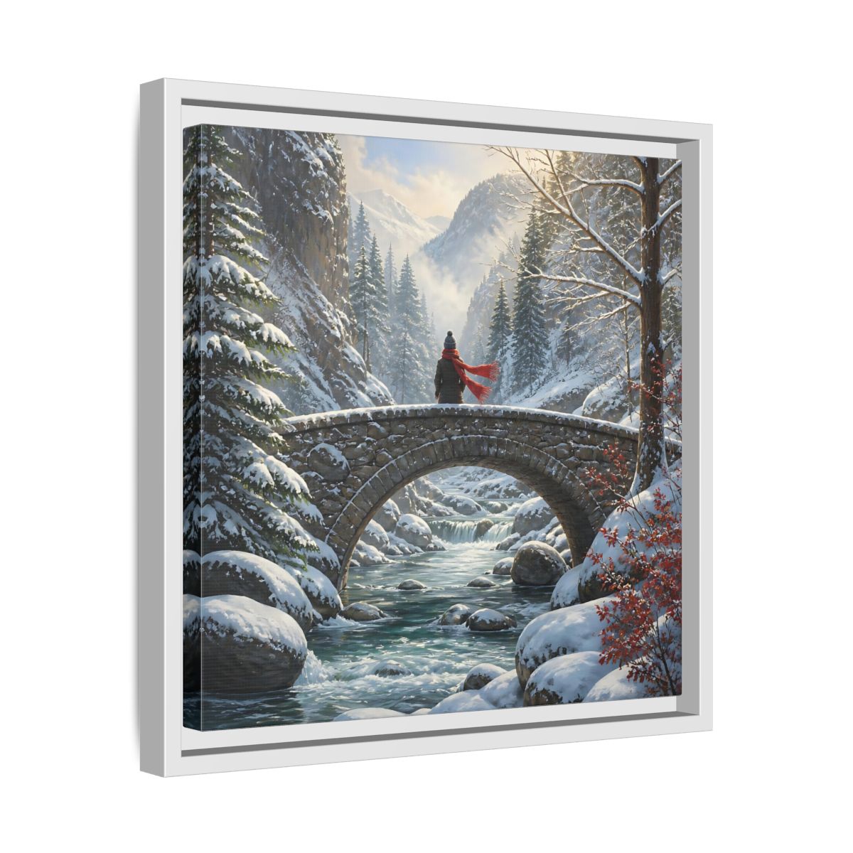 Side Mockup 28. Nature Winter Landscape Winter Landscape shown as stretched canvas wall art