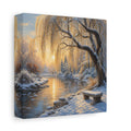 Side Mockup 2. Nature Winter Landscape Golden Winter Landscape shown as stretched canvas wall art