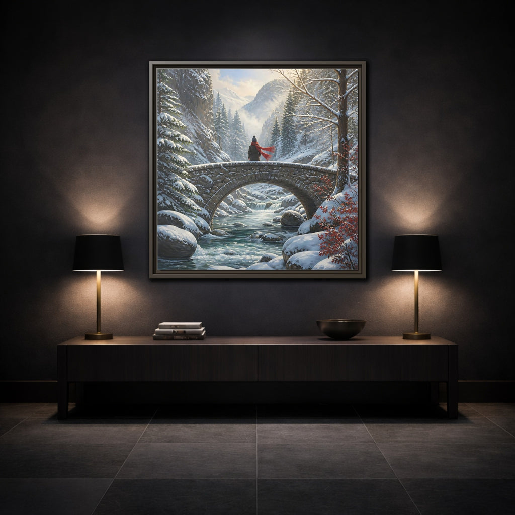 Mockup 3. Nature Winter Landscape Winter Landscape shown as stretched canvas wall art