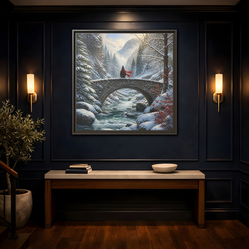 Mockup 4. Nature Winter Landscape Winter Landscape shown as stretched canvas wall art