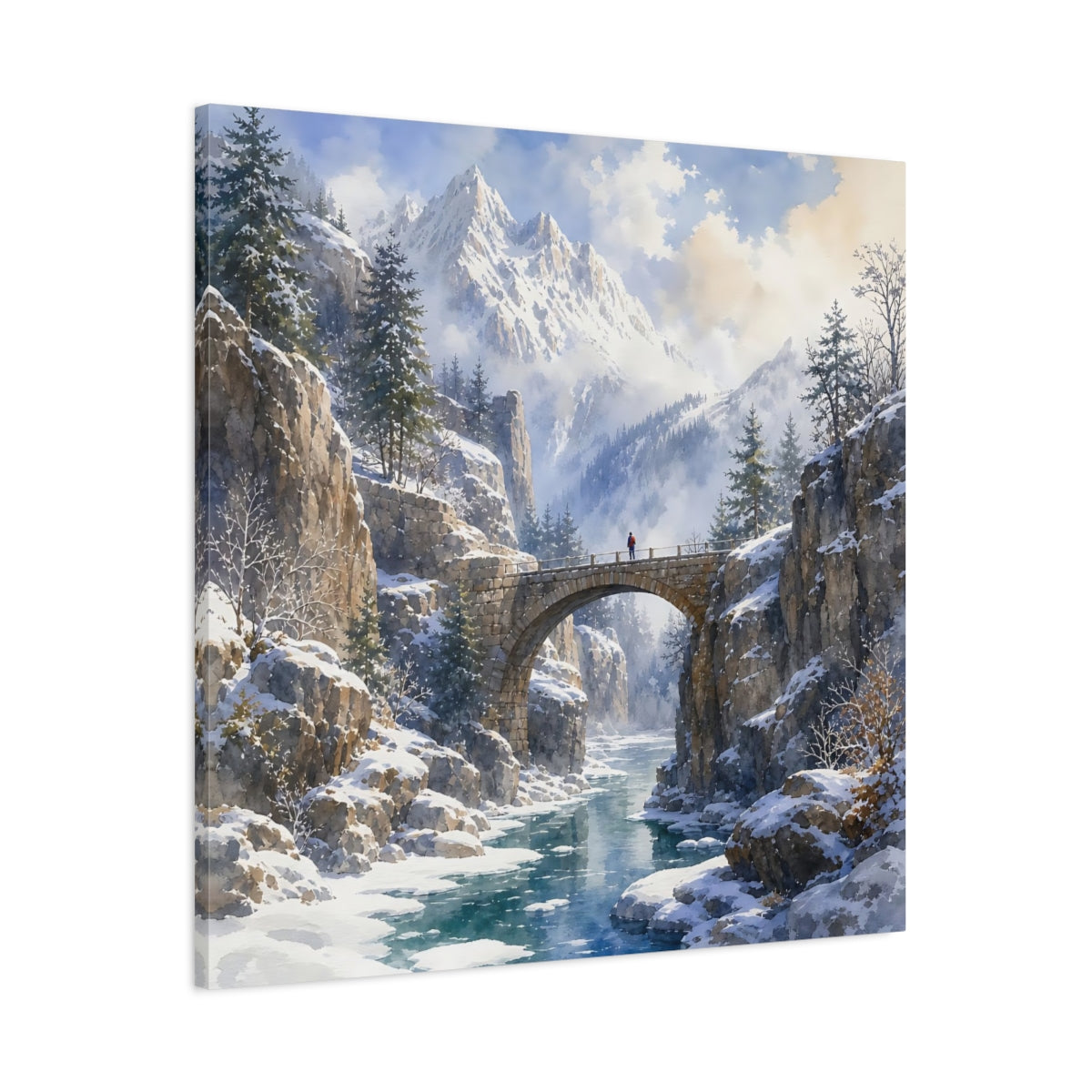 Main Mockup. Nature Winter Landscape Winter Mountain shown as stretched canvas wall art