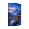 Side Mockup 4. Nature Winter Village Winter Landscape shown as stretched canvas wall art