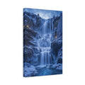 Side Mockup 4. Nature Winter Waterfall Blue Winter Waterfall shown as stretched canvas wall art
