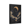 Side Mockup 6. Nature Woman Silhouette Gold And Navy shown as stretched canvas wall art