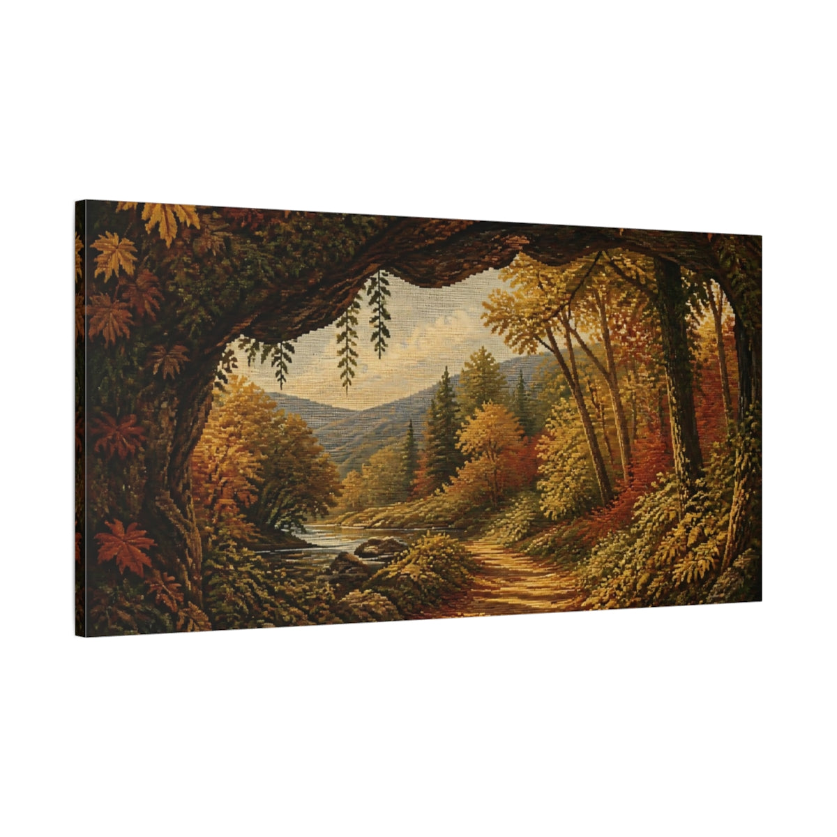 Main Mockup. Nature Woodland Path shown as canvas print