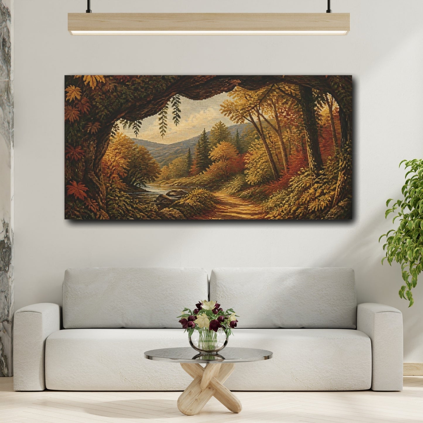 Mockup 2. Nature Woodland Path shown as canvas print